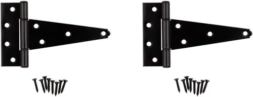 Vista 4 de National Hardware N129-155 V286 Bisagras en T extra pesadas en negro, paquete de 2, 6 pulgadas