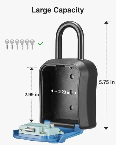 Vista 4 de Puroma Caja de Seguridad, Caja de Llaves con Cerradura de Montaje en Pared y Caja de Seguridad Portátil con Código Reiniciable, Caja de Seguridad