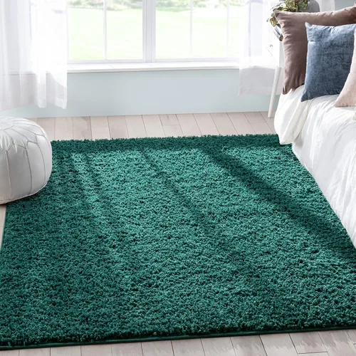 Vista 25 de 3Well Woven Elle Basics Emerson Shag Camino de pasillo, texturizado, azul oscuro, de 3 x 10, 2'7" x 9'6
