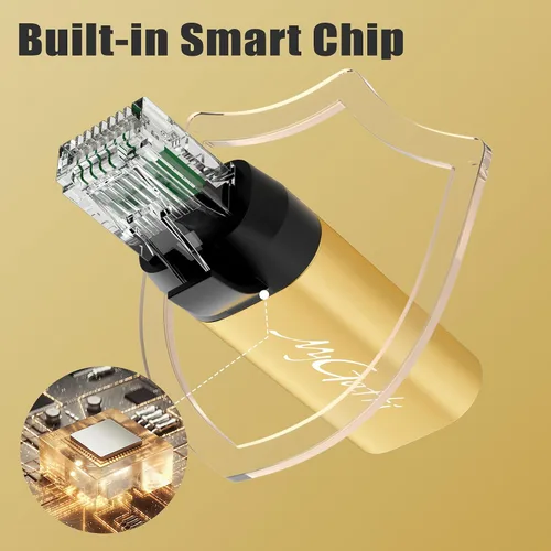 Vista 5 de Adaptador USB C a Ethernet, nueva idea RJ45 macho a USB C hembra adaptador de red LAN, chip inteligente incorporado, simplemente inserta cables