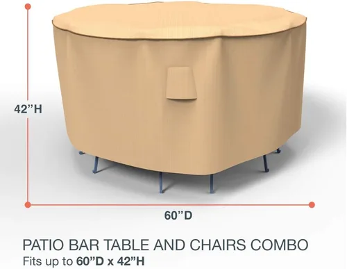 Vista 2 de EmpirePatio Select - Funda para mesa y sillas de bar, 60 pulgadas de diámetro x 42 pulgadas de caída