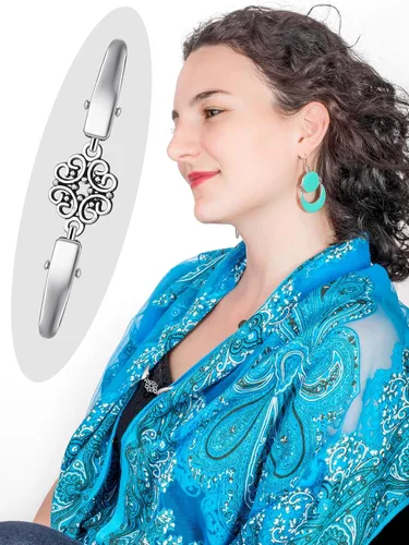 Vista 2 de Hicarer 6 piezas vintage para vestido de camisa y cárdigan, clip de cintura para mujer, suéter chal, broche para chaqueta para ropa