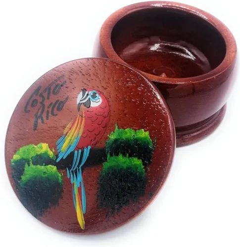 Vista 13 de Joyero de madera - Decoración pintada a mano - Juego de 1 joyero auténtico de la selva tropical costarricense - Artesanal - Estuche