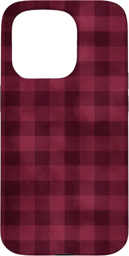 Vista 14 de Funda para iPhone 13 Pro Max Pretty Fall Otoño Burdeos Búfalo a cuadros