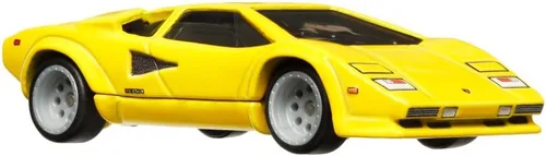 Vista 4 de Lamborghini Countach LP 5000 QV Yellow Spettacolare Series Modelo de coche fundido a troquel por Hot Wheels