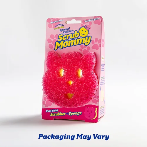 Vista 2 de Scrub Daddy Scrub Mommy Special Edition Pets Cat - Esponja multiusos para platos sin arañazos, sin BPA y fabricada con espuma de polímero, esponja