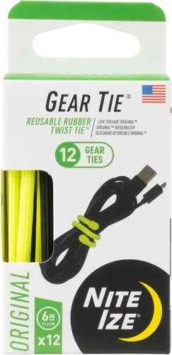 Vista 9 de Nite Ize Original Gear Tie, Reusable Rubber Twist Tie Negro
