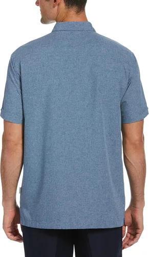 Vista 2 de Cubavera Camisa casual de manga corta bordada para hombre, ajuste clásico con botones (disponible en tallas grandes y altas)