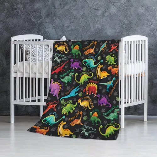 Vista 3 de Manta de dinosaurio para regalo, manta de franela ultra suave y acogedora, manta de forro polar ligera y mullida, manta de felpa cálida para sofá