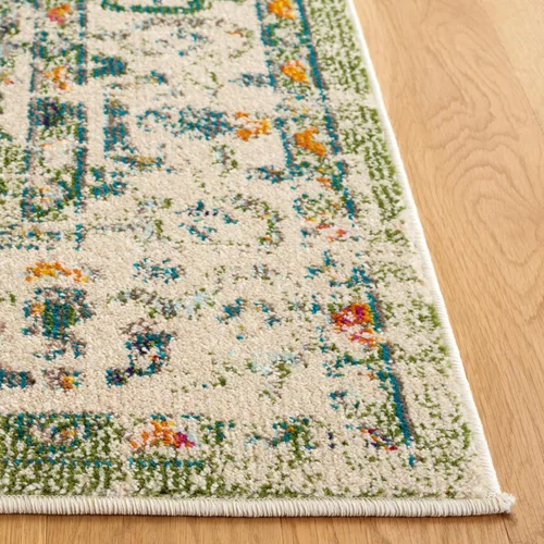 Vista 4 de SAFAVIEH Madison Collection - Alfombra de pasillo de 2 pies 2 pulgadas x 8 pies, color salvia y marfil, diseño bohemio oriental envejecido,
