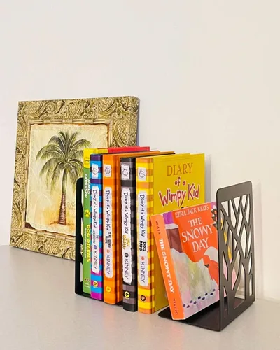 Vista 4 de MSDADA Sujetalibros, sujetalibros, extremos de libros para estantes, extremos de libros para libros pesados, sujetalibros, soporte para estantes