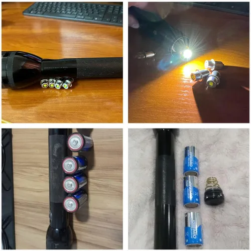Vista 3 de Bombilla LED de repuesto para linterna 4CD, 4 celdas, 6-24 voltios, 18 voltios, 19.2 voltios, kit de conversión, linternas, bombilla, P13.5S PR2 3W