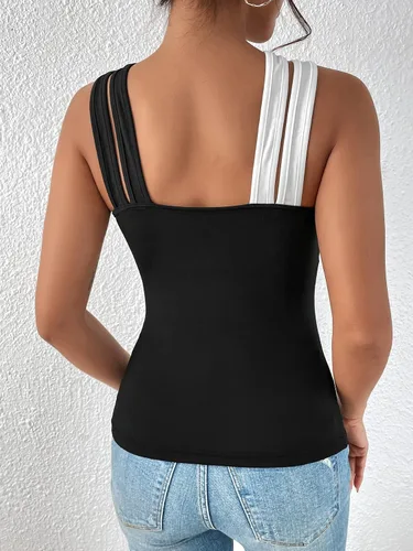 Vista 2 de SOLY HUX Camisola de verano sin mangas con corte frontal cruzado para mujer