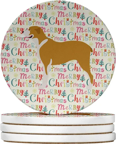 Vista 46 de AIDI Atlas Mountain Dog Merry Christmas - Posavasos grandes de piedra arenisca, paquete de 4