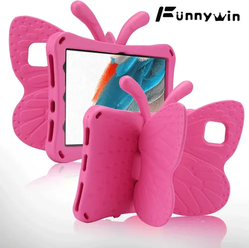 Vista 40 de FW Fire 7 - Funda para tablet para niños, Amazon Fire 7 2022, funda de mariposa con luz de atril, EVA, protección contra caídas, resistente, a
