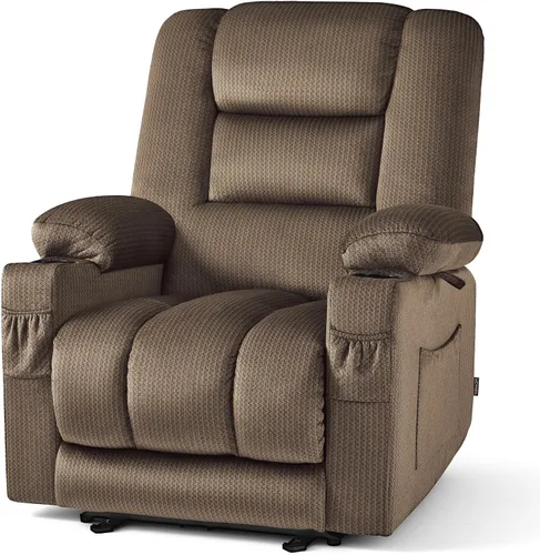 Vista 17 de MCombo Silla reclinable con calor y masaje para sala PR670 (beige)