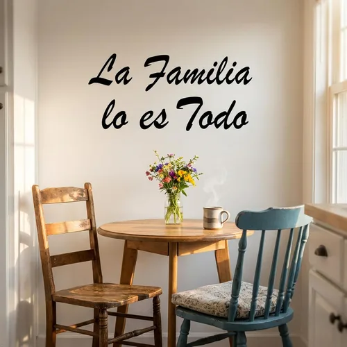 Vista 6 de Blinggo Adhesivo de pared español con texto en inglés «Family is Everything»