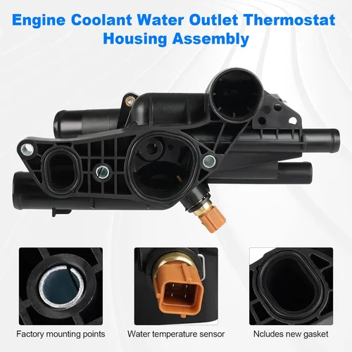 Vista 2 de WMPHE Reemplazo del conjunto de carcasa del termostato del refrigerante del motor para 256002G600 compatible con Hyundai Sonata/Kia Rondo 2008-2010