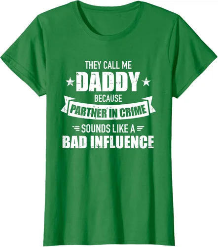Vista 36 de Call me dad partner in crime bad influence camiseta divertida regalo papá, Negro, S