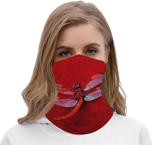 Vista 5 de Dragonfly Neck Gaiter for Men Women Upf 50+ Sun Protection Balaclava Face Mask Cover Moisture Wicking & Quick Dry Neckerchief Seamless Ski Mask