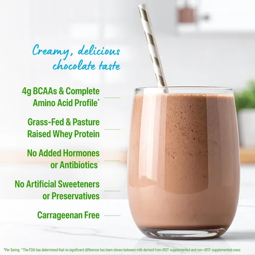 Vista 4 de De Orgain Grass, Fed Whey, proteína en polvo, 2 sabores, 11 onzas, 12