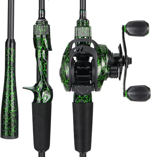 Vista 9 de Sougayilang Casting Fishing Rod Combos, IM6 Graphite 2Pc Blanks, Anti-Reverse Baitcasting Reel, Stainless Steel Guides