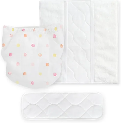 Vista 7 de SmartNappy - Muselina de algodón de Amazing Baby, funda híbrida para pañales de tela NextGen + 1 inserto reutilizable bi-fold + 1 refuerzo Mini