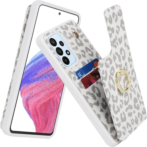 Vista 50 de Lipvina Funda para Samsung Galaxy A03s con tarjetero, Galaxy A03s Funda tipo cartera para mujer, tarjetero de crédito, soporte de anillo, fundas