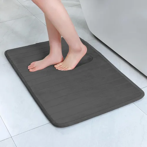 Vista 34 de SWEMSTAR Alfombra de baño de espuma viscoelástica con alfombra de inodoro, tapete de baño absorbente de agua para suelo de baño, antideslizante