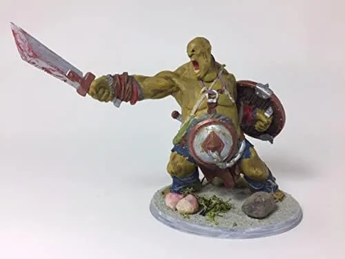 Vista 6 de Ogre Warrior RPG - Calabozos y dragones - DND - Pathfinder - Diorama - Figurita miniatura (gris/sin pintar) (Axe)