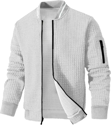 Vista 7 de Chaqueta ligera para hombre, chaqueta bomber casual, chaqueta universitaria