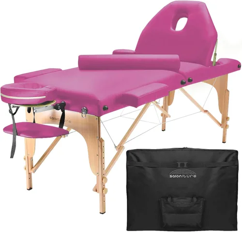 Vista 12 de Mesa de masaje portátil profesional con respaldo, varios colores disponibles, de Saloniture , Negro