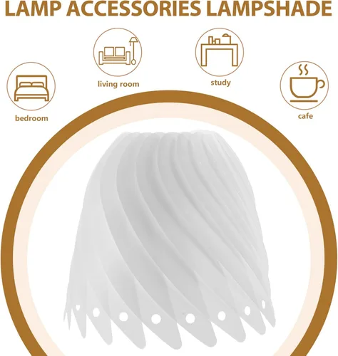 Vista 6 de Pantalla de lámpara de plástico para mesa y suelo, pantalla pequeña para dormitorio, sala de estar