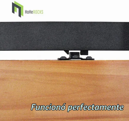 Vista 3 de Kit de herrajes para puerta de granero de cierre suave, mecanismo de cierre suave, amortiguador de resorte, versión sin agujeros, apto para puertas
