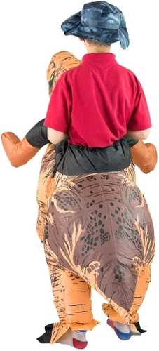 Vista 3 de Disfraz inflable de dinosaurio Jurassic T Rex para niños de 5 a 11 años, Premium T Rex Kids