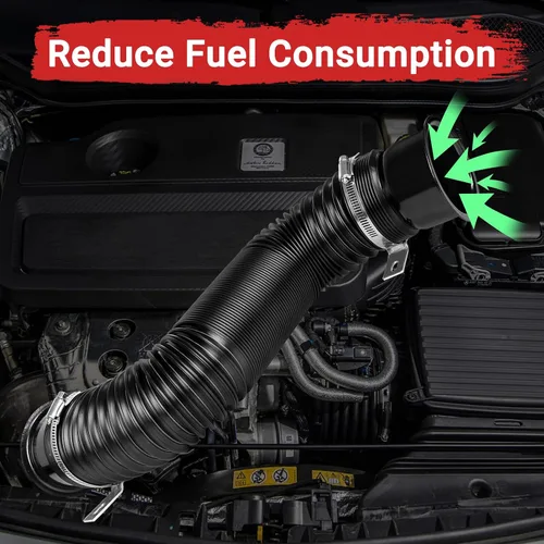 Vista 3 de Conducto de admisión del tubo de admisión, 3 pulgadas/2.992 in Tubo de entrada de frío de aluminio universal para automóvil automotriz- Negro
