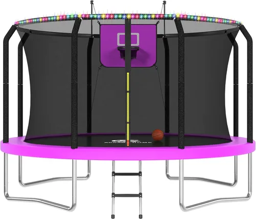 Vista 16 de Outdoor Trampoline with Net for Kids 10FT 12FT 14FT 15FT 16FT Negro