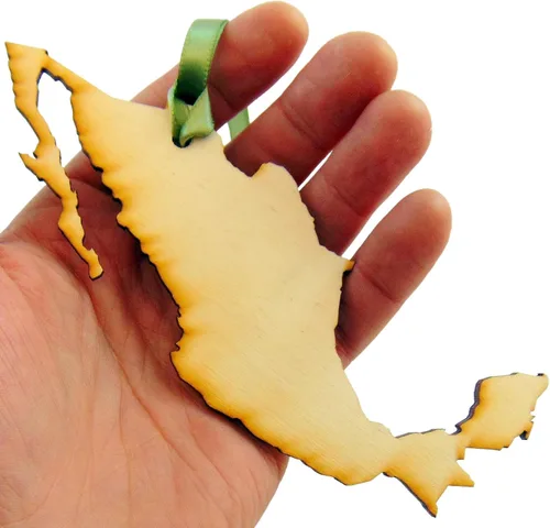 Vista 2 de Adorno de México de madera mexicana de Navidad hecho a mano en los Estados Unidos