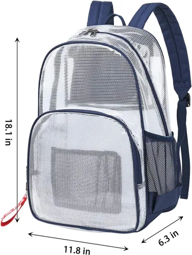 Vista 2 de Mygreen Mochila aprobada para estadios, mochila escolar resistente para laptop 15.6, transparente, Modernoajustado