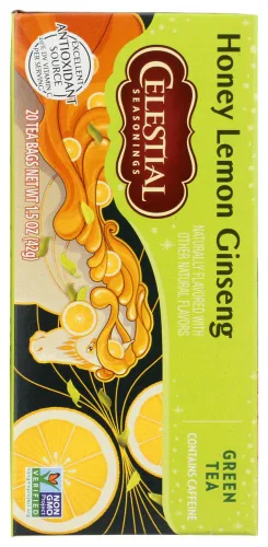 Vista 3 de Celestial Seasonings Bolsas de té verde con miel y limón y ginseng, 20 unidades, paquete de 2