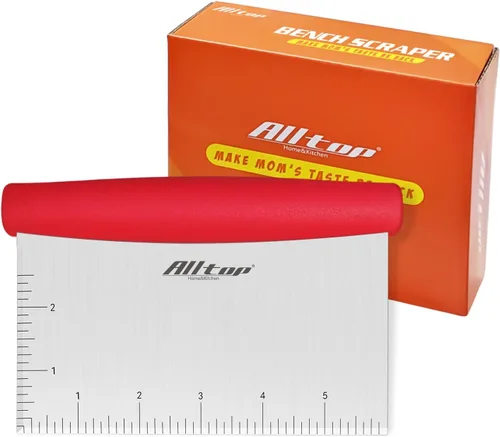 Vista 9 de ALLTOP Raspador y picador de banco para cocina, utensilio esencial para hornear, de acero inoxidable, para pasteles, masas, alimentos
