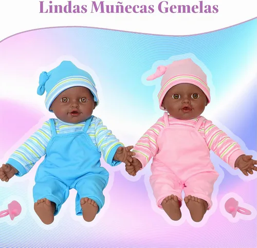 Vista 2 de The New York Doll Collection Muñecas gemelas (afroamericanas)