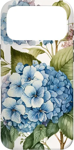 Vista 22 de Watercolour Vintage Blue Hydrangea with Flower Flower Case for iPhone 17