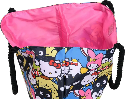 Vista 3 de Hello Kitty and Friends Tote My Melody Keroppi Chococat Tuxedo Sam Print Bag, Varios