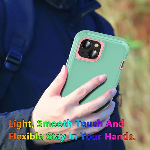 Vista 5 de MXX Funda de Alta Resistencia para iPhone 15 con Pantalla de Vidrio Templado, Protector de Lente de Cámara de 3 Capas, Protección Completa