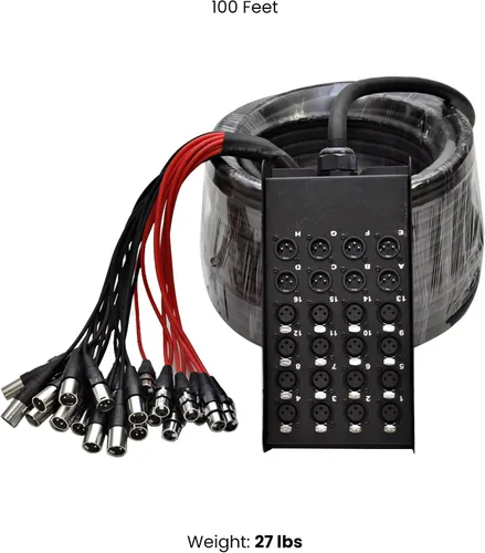 Vista 2 de Seismic Audio Altavoces de 16 canales de bajo perfil XLR Enviar placa de circuito Cable de serpiente, cable divisor XLR, 100 pies