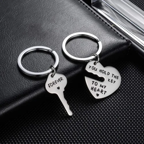 Vista 2 de Regalos de San Valentín para novia, novio, You Hold The Key To My Heart Forever - Llavero para pareja, marido, esposa, amor, llavero, llavero
