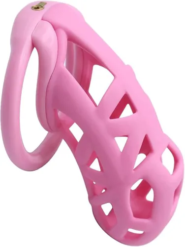 Vista 11 de Jaula de castidad de resina, dispositivo de castidad masculina 3.0 con 4 anillos, dispositivo de castidad masculina para pene, jaula de castidad