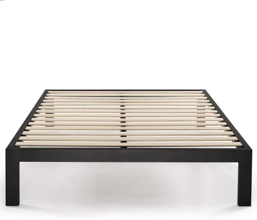 Vista 3 de Mellow JustMallet - Base de cama individual de acero resistente de 14 pulgadas con base de colchón de listones de madera (no necesita somier)