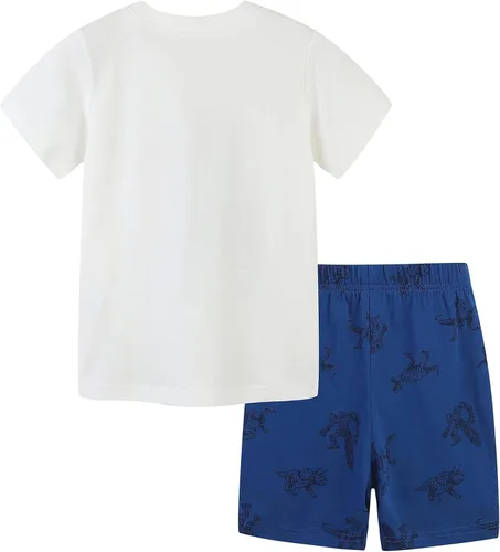 Vista 2 de Funnymore Toddler Boy Cotton Summer Short Sleeve T-Shirt and Short Set